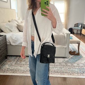 Rebecca minkoff black top handle bag with crossbody strap black